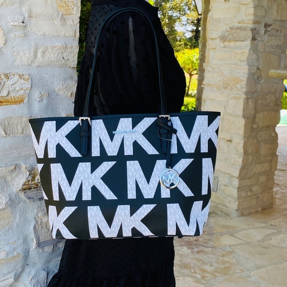 Michael Kors jet set MK Graphic logo handbag Signature tote &wallet NWT - Picture 10 of 11